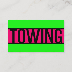 Towing Neon Green and Hot Pink Business Card