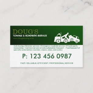 Towing Roadside Wrecker Service Business Card