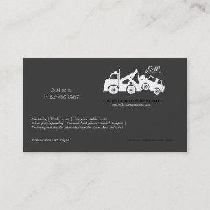 Towing Roadside Wrecker Service Business Card