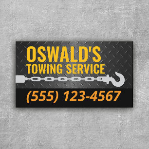 Towing Service Professional Tow Hook Black Metal Business Card