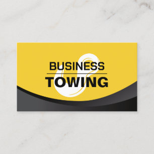 Towing Service Tow Hook Logo Modern Black & Gold Business Card