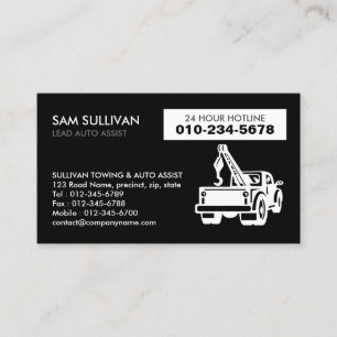 Towing Tow Truck Auto Assist Business Card