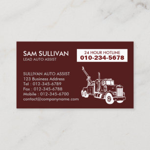 Towing Tow Truck Auto Assist Business Card