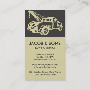 Towing Tow Truck Auto Assist Business Card