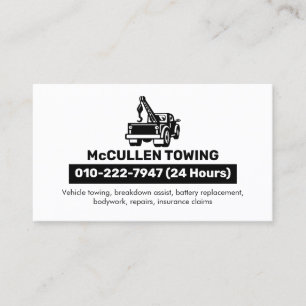 Towing Tow Truck Auto Assist Business Card