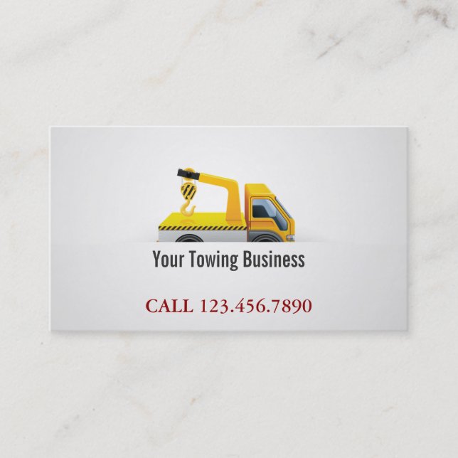 Towing Truck Professional Business Card (Front)