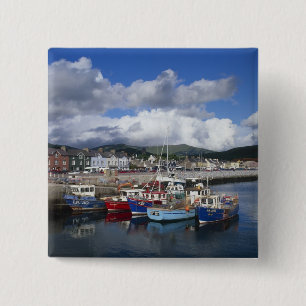 Town and Harbour, Dingle, County Kerry, 15 Cm Square Badge