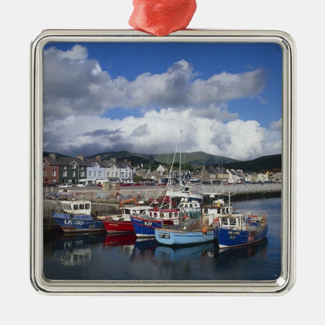 Town and Harbour, Dingle, County Kerry, Metal Tree Decoration (Front)