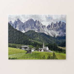 Town by Italian Dolomites - Jigsaw Puzzle