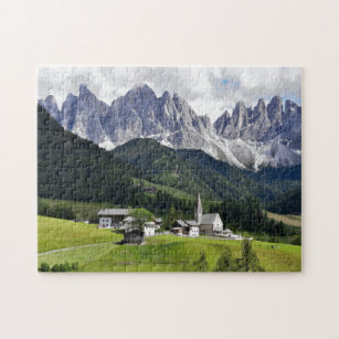 Town by Italian Dolomites - Jigsaw Puzzle