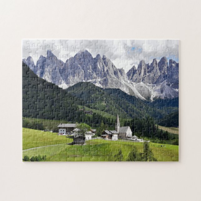 Town by Italian Dolomites - Jigsaw Puzzle (Horizontal)