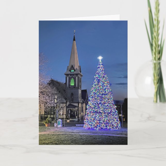 Town Christmas tree Plymouth Massachusetts 2024 Thank You Card (Front)