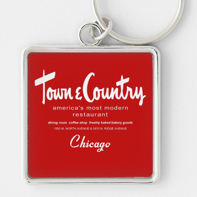 Town & Country Restaurants, Chicago, IL Key Ring (Front)