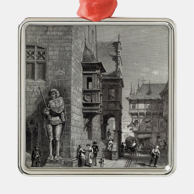 Town Hall, Halberstadt Metal Tree Decoration (Front)