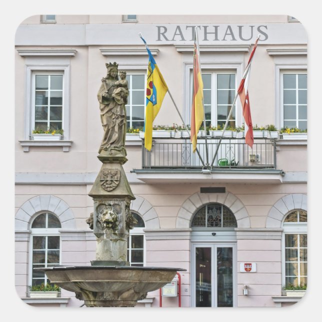 Town Hall in Remagen, Germany Square Sticker (Front)