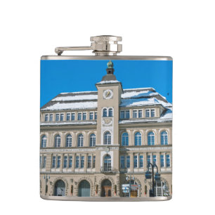 Town Hall in St Moritz Hip Flask