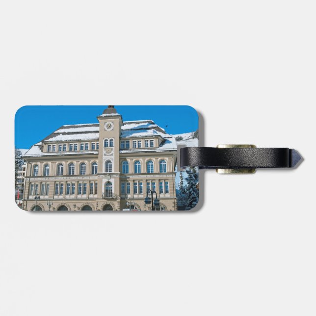 Town Hall in St Moritz Luggage Tag (Back Horizontal)