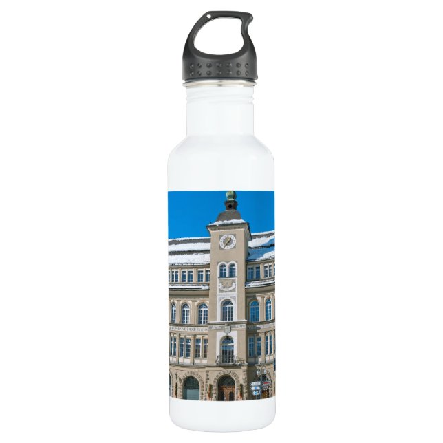 Town Hall in St Moritz, Switzerland 710 Ml Water Bottle (Front)