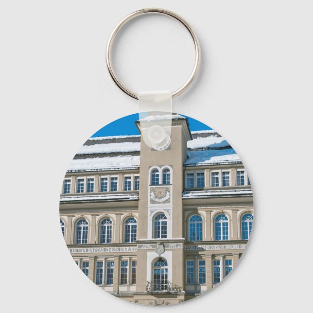 Town Hall in St Moritz, Switzerland Key Ring (Front)