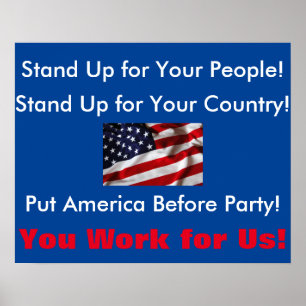 Town hall protest sign