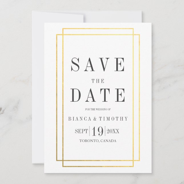 Town Hall Typography Save the Date (Front)
