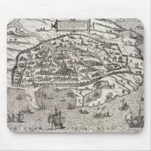 Town map of Alexandria in Egypt, c.1625 (engraving Mouse Mat