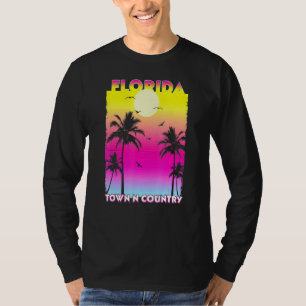 Town N Country Florida Fl Summer Vintage Sunset T-Shirt