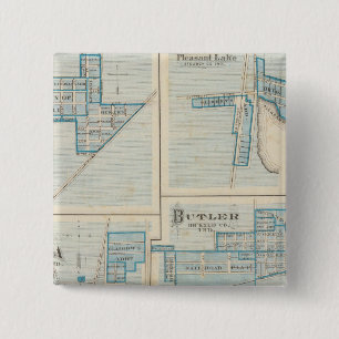 Town of Angola with Fremont 15 Cm Square Badge