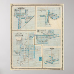 Town of Angola with Fremont Poster