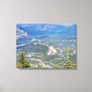 Town of Banff from the summit of Sulfur Mountain Canvas Print