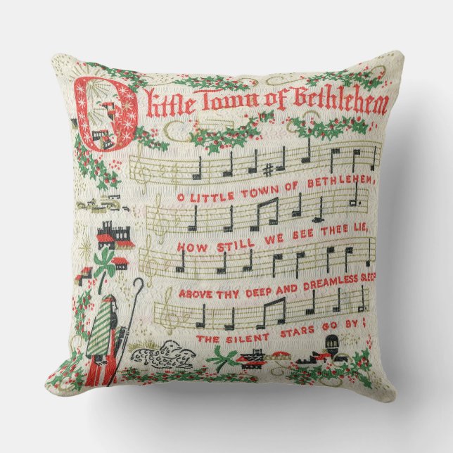 Town of bethlehem song Vintage Christmas Cushion (Front)