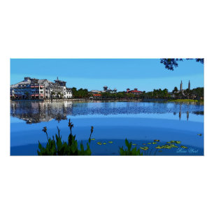 Town of Celebration Florida and Lake Poster