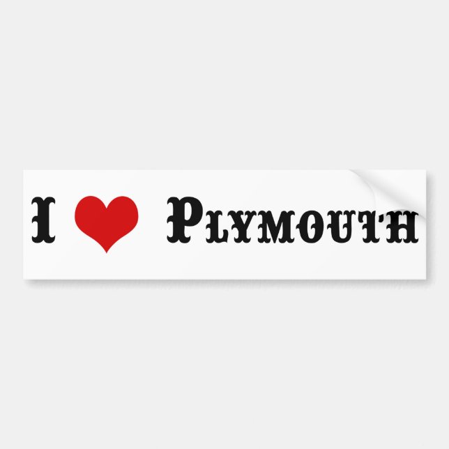 Town of PLYMOUTH MA Bumper Sticker (Front)