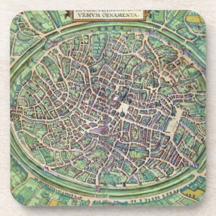 Town Plan of Bruges, from 'Civitates Orbis Terraru Coaster