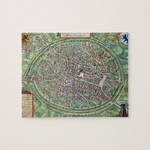 Town Plan of Bruges, from 'Civitates Orbis Terraru Jigsaw Puzzle