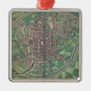 Town Plan of Brussels, from 'Civitates Orbis Terra Metal Tree Decoration