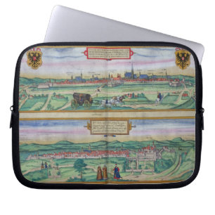 Town Plan of Vienna and Buda, from 'Civitates Orbi Laptop Sleeve