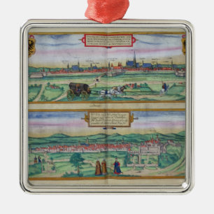 Town Plan of Vienna and Buda, from 'Civitates Orbi Metal Tree Decoration