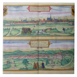 Town Plan of Vienna and Buda, from 'Civitates Orbi Tile