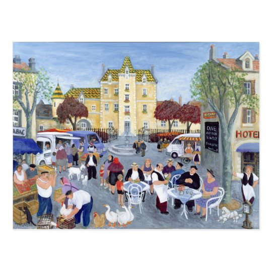 Town Square in Burgundy Postcard