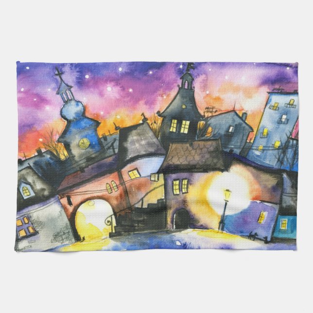 Town Tea Towel (Horizontal)