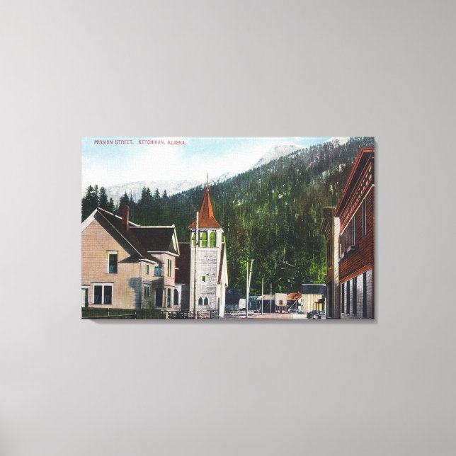 Town View of Mission StreetKetchikan, AK Canvas Print (Front)