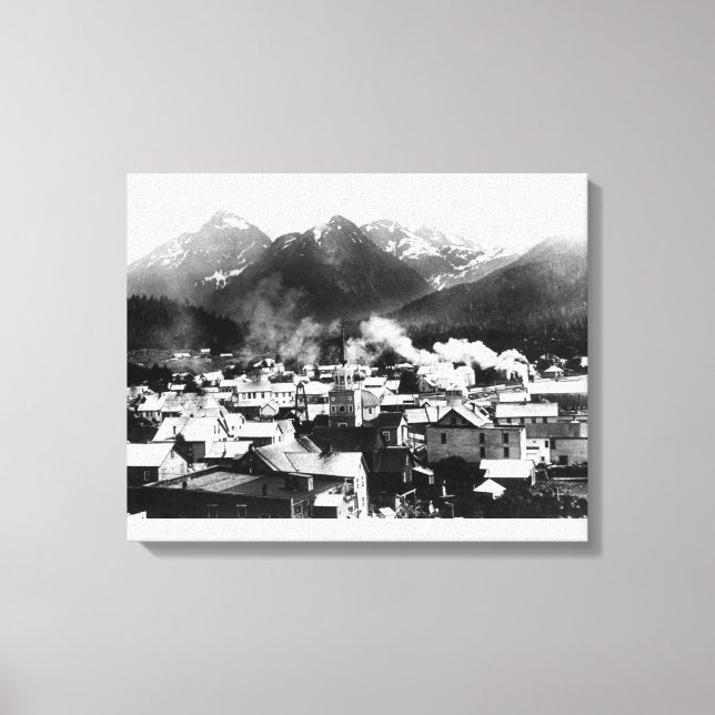 Town View of Sitka, Alaska with Pyramid Canvas Print (Front)