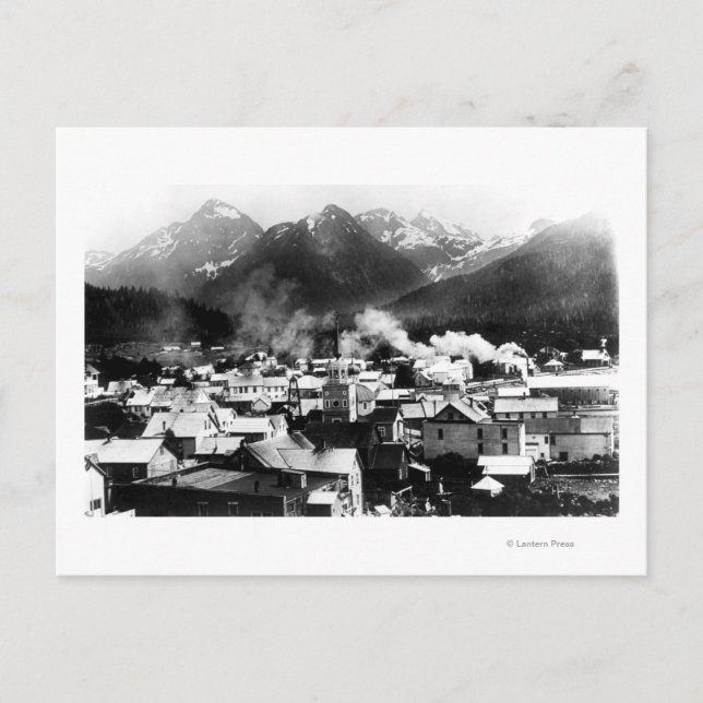 Town View of Sitka, Alaska with Pyramid Postcard (Front)