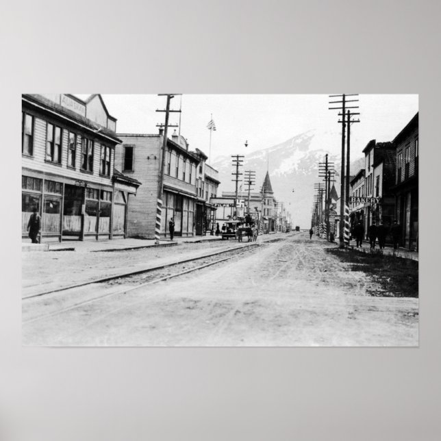 Town View of Skagway, Alaska Photograph Poster (Front)