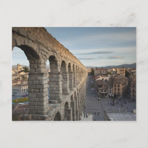 Town view over Plaza Azoguejo & El Acueducto Postcard