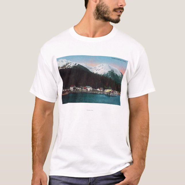 Town View with DocksTenakee Springs, AK T-Shirt (Front)