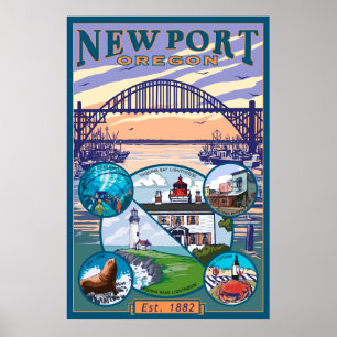 Town Views - Newport, Oregon Poster