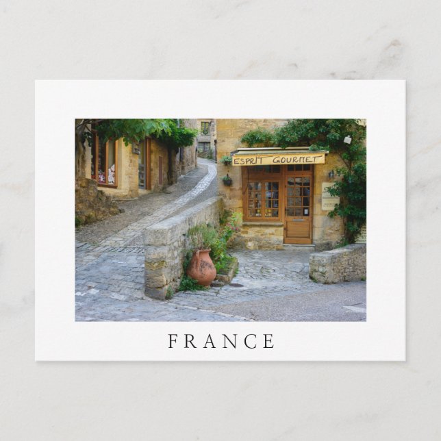 Townscape in Dordogne, France white postcard (Front)