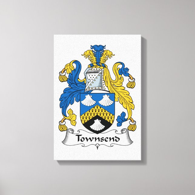 Townsend Family Crest Canvas Print (Front)